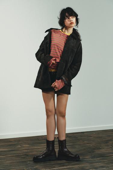 Zara Ботинки на платформе с эффектом потертости