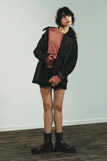 Ботинки на платформе с эффектом потертости