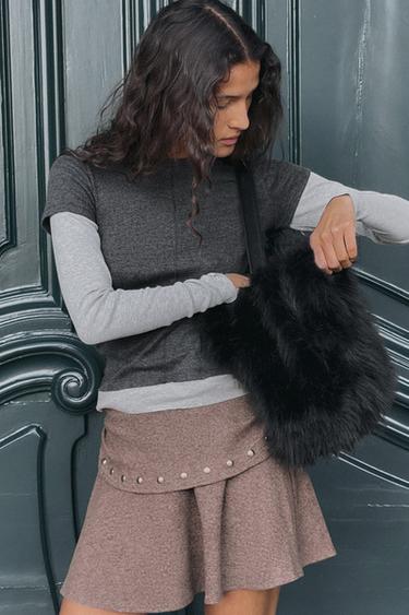Zara Сумка-мешок из искусственного меха