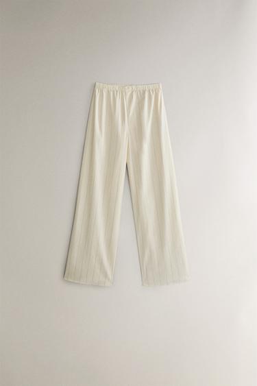 Zara Хлопковые брюки с эластичным поясом. специальное издание APT 03. купить с доставкой.
