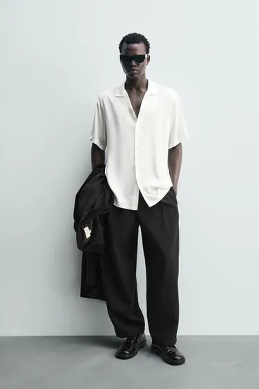 Рубашка REGULAR FIT из атласа- Заказать в России