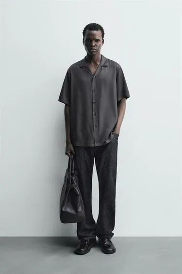 Рубашка REGULAR FIT из атласа- Заказать в России