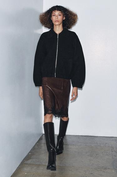 Zara Трикотажный бомбер на молнии