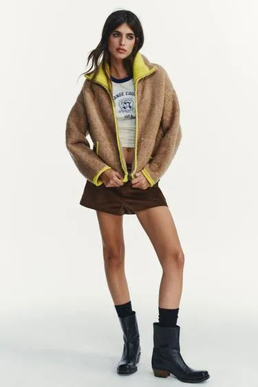 Кардиган с контрастными оборками- Заказать в России