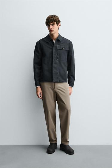 Zara Брюки комфорт из текстурированной ткани