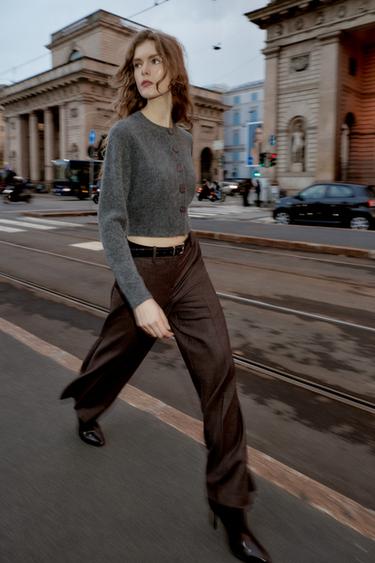 Zara Брюки прямого кроя с поясом