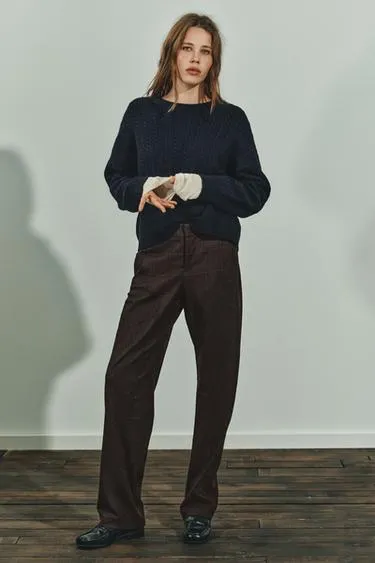 Брюки в клетку с декоративными швами- Заказать в России