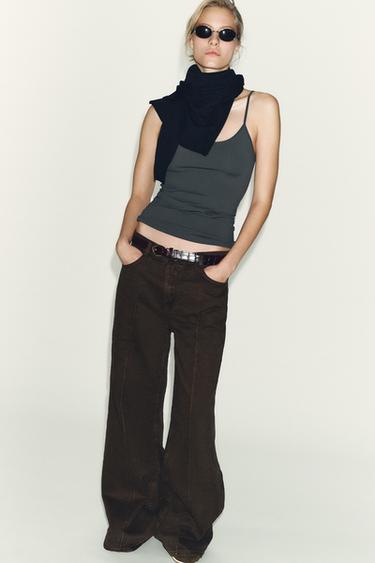 Zara Топ из полиамида с тонкими бретелями купить с доставкой.