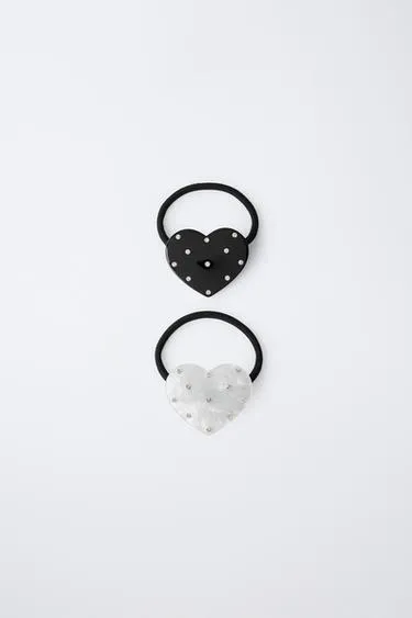 Набор из двух резинок для волос «сердечки с блестками»- Заказать в России