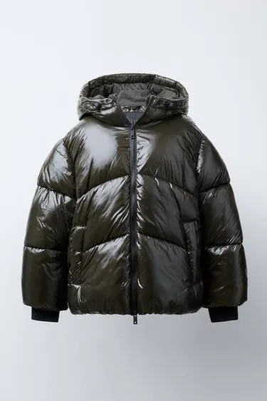 Стеганое пальто с капюшоном WATER REPELLENT- Заказать в России