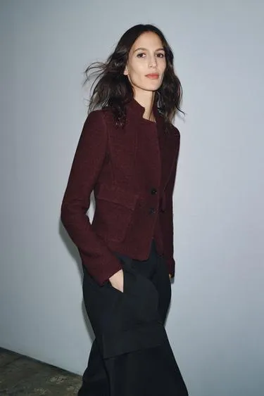 Приталенная буклированная куртка из шерсти — ZW COLLECTION- Заказать в России