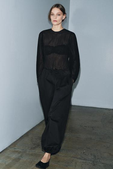 Zara Брюки ZARA коллекция ZW с объемным кроем купить с доставкой.