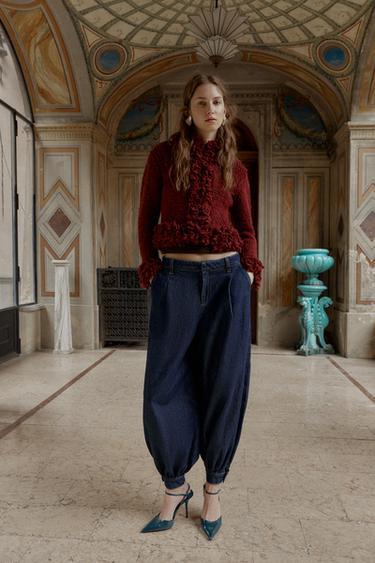 Zara Вязаный жакет с бахромой