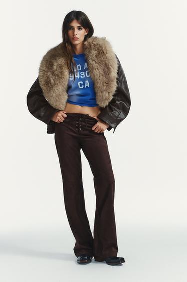 Zara Брюки FLARE с бантом