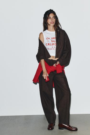 Zara Брюки прямого кроя из мягкой ткани