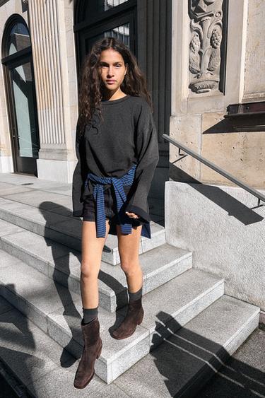 Zara Замшевые ботильоны на каблуке купить с доставкой.