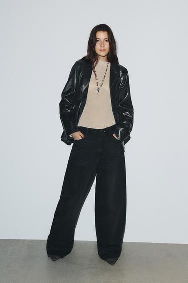 Zara Джинсы TRF со средней посадкой и отворотом на поясе