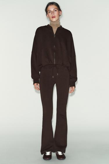 Zara Брюки-клеш из интерлока купить с доставкой.