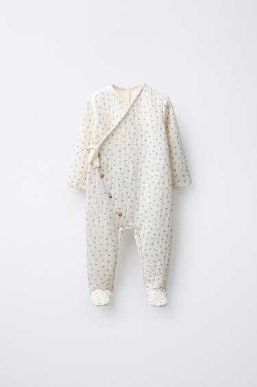 Zara Стеганый комбинезон с цветочным принтом