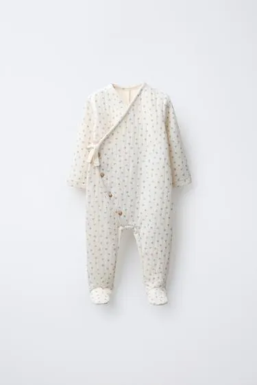 Стеганый комбинезон с цветочным принтом- Заказать в России