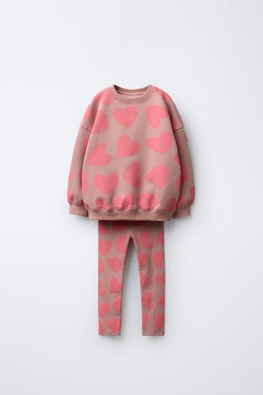 Zara Комплект из толстовки и легинсов с принтом