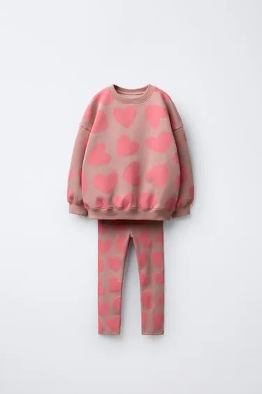 Комплект из толстовки и легинсов с принтом