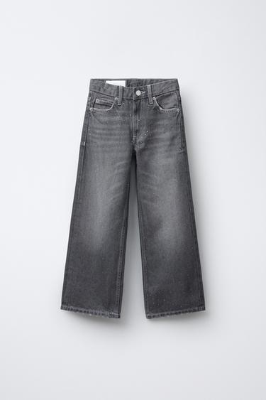 Zara Джинсы WIDE LEG со стразами купить с доставкой.