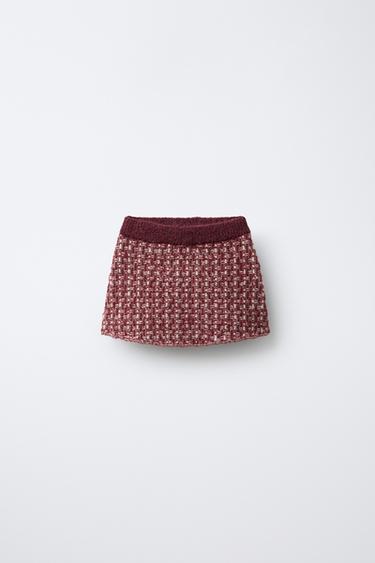 Zara Юбка в клетку из вязаного полотна