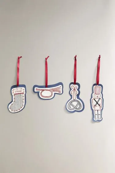 Набор бирок для подарков в виде рождественских фигур (набор из 8 штук)- Заказать в России