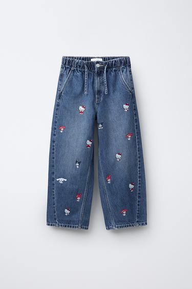 Zara Джинсы BARREL HELLO KITTY © SANRIO купить с доставкой.