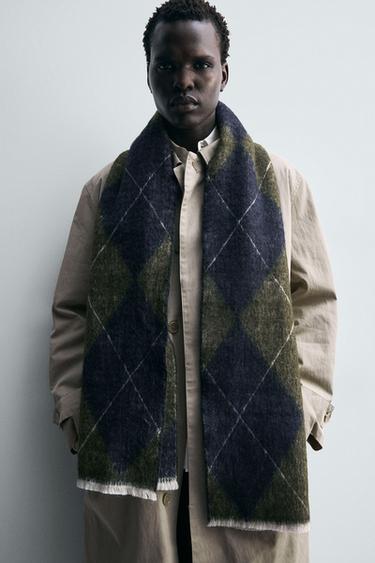 Zara Шарф с жаккардовым узором золотой лилии