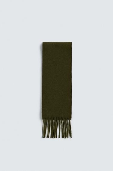 Zara Узкий шарф с бахромой купить с доставкой.