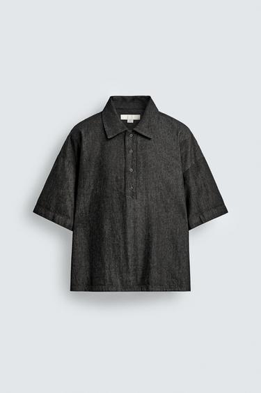 Zara Джинсовая поло-рубашка купить с доставкой.