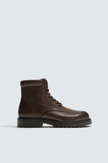 Zara Ботинки со шнуровкой на объемной подошве
