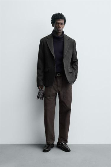 Zara Блейзер из рельефной ткани в елочку