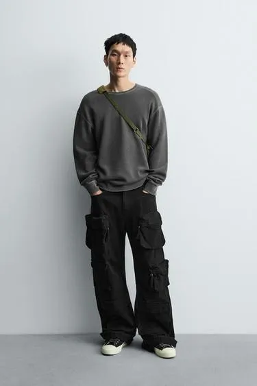 Футболка из махрового трикотажа в стиле WASHED