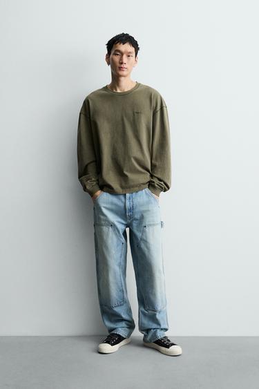 Zara Футболка с эффектом потертости и рельефной ткани купить с доставкой.