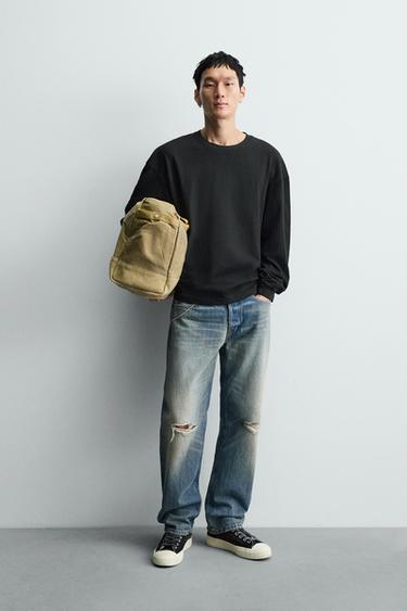 Zara Футболка с эффектом потертости из рельефной ткани купить с доставкой.