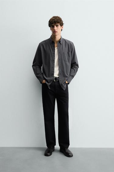 Zara Рубашка в клетку из рельефной ткани