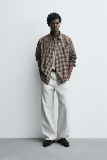 Zara Рубашка RELAXED FIT в клетку