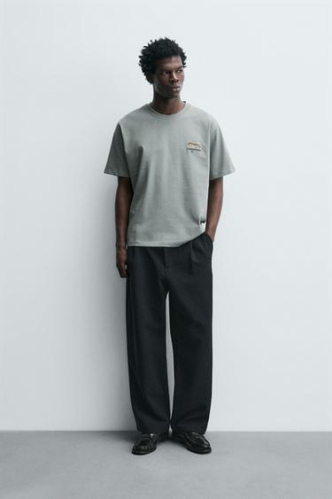 Zara Футболка с вышивкой в виде рыбы купить с доставкой.