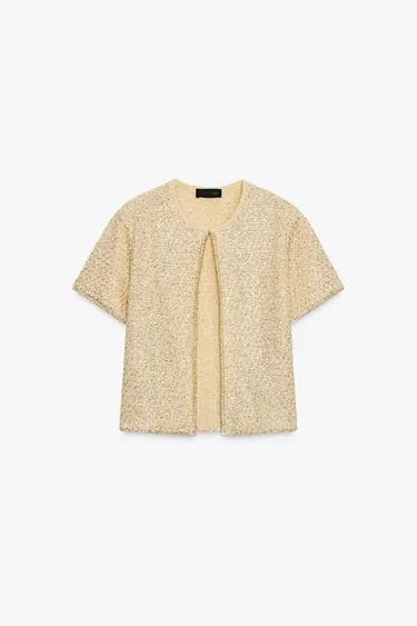 Вязаная куртка с пайетками- Заказать в России