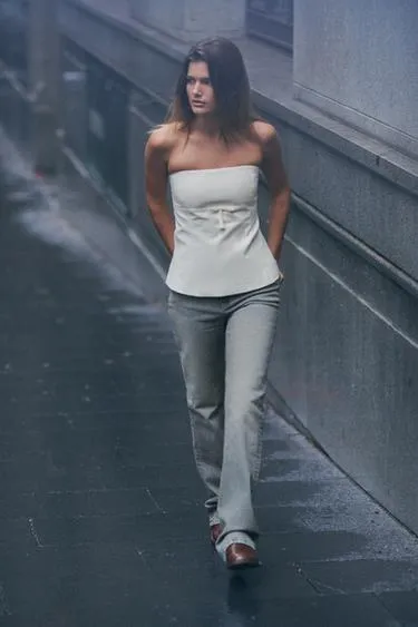 Прямые джинсы TRF с высокой посадкой- Заказать в России