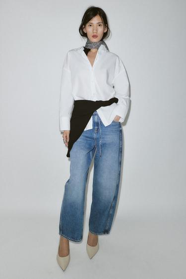 Zara Базовая рубашка из поплина