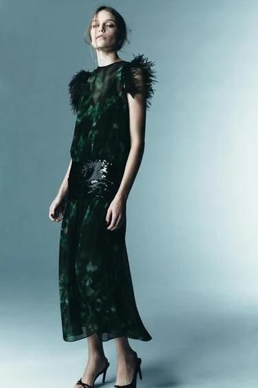 Комбинированное платье с принтом — LIMITED EDITION- Заказать в России