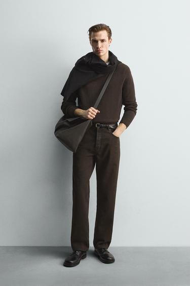 Zara Джинсы STRAIGHT FIT с вощеным покрытием
