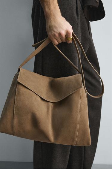 Zara Кожаная сумка с плечевым ремнем L LIMITED EDITION