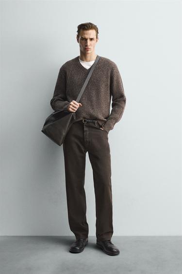 Zara Джемпер в рубчик с V-образным вырезом — LIMITED EDITION