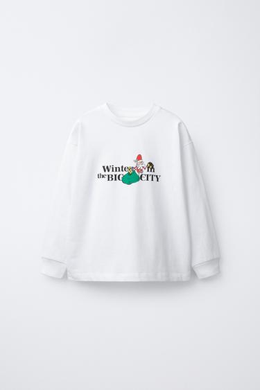 Zara Футболка с принтом «санта-клаус»