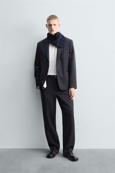 Zara Блейзер в тонкую полоску из 100% шерсти, ограниченная серия